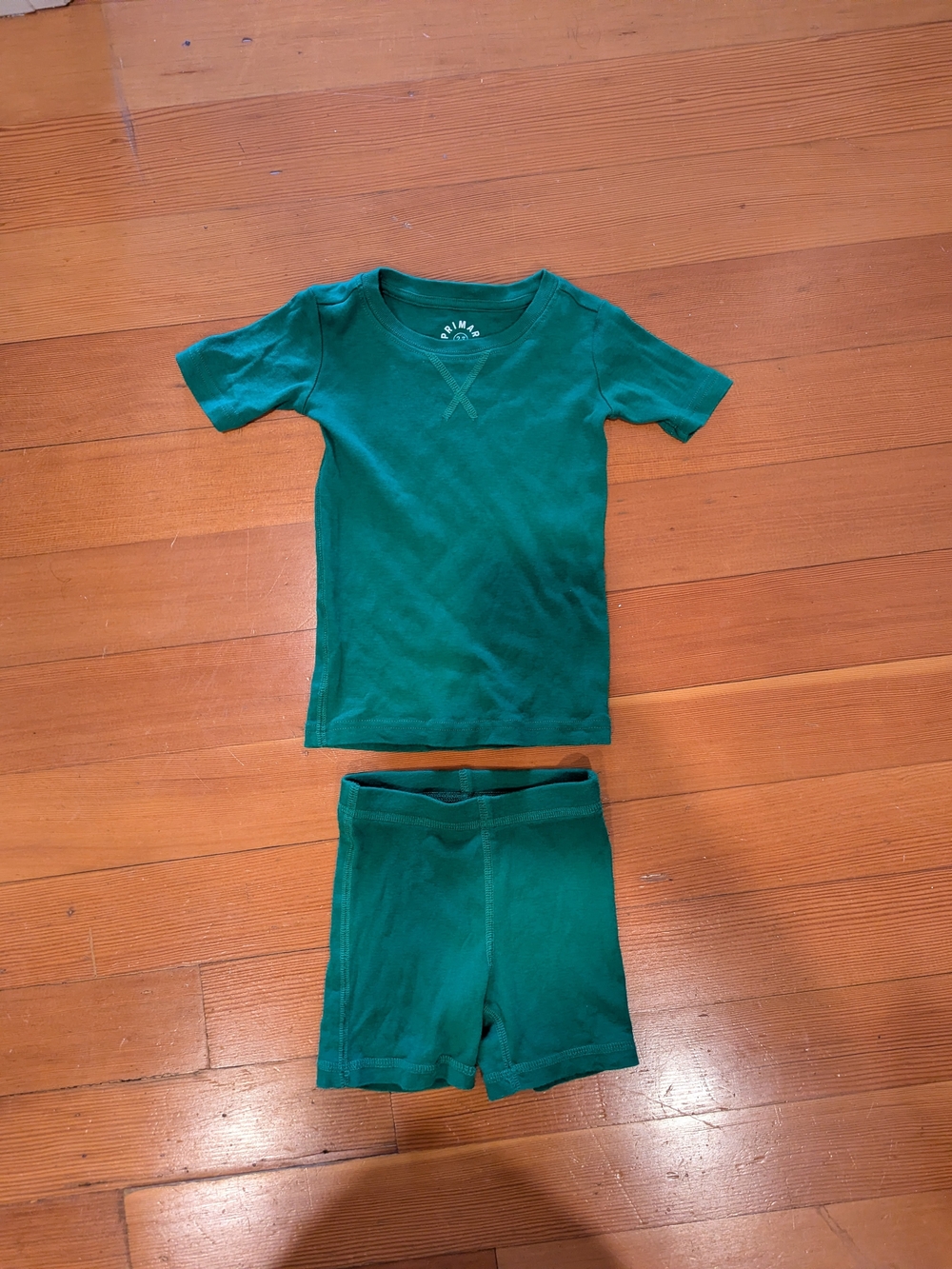 Primary Kids Organic Cotton Short Pajama Set Grass Green Size 2-3